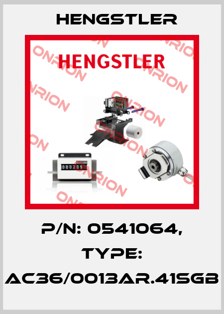 p/n: 0541064, Type: AC36/0013AR.41SGB Hengstler