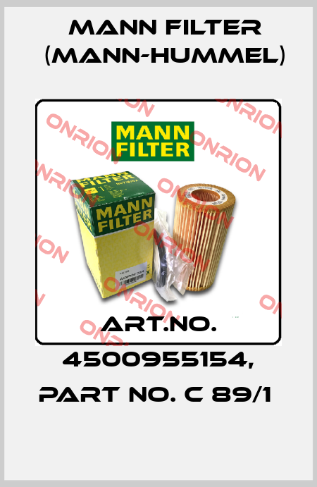 Art.No. 4500955154, Part No. C 89/1  Mann Filter (Mann-Hummel)
