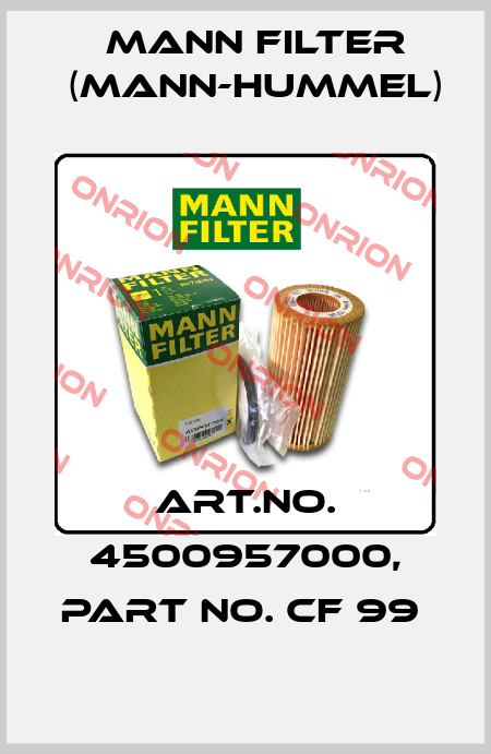 Art.No. 4500957000, Part No. CF 99  Mann Filter (Mann-Hummel)