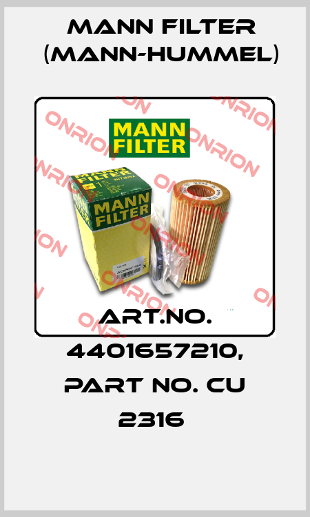 Art.No. 4401657210, Part No. CU 2316  Mann Filter (Mann-Hummel)