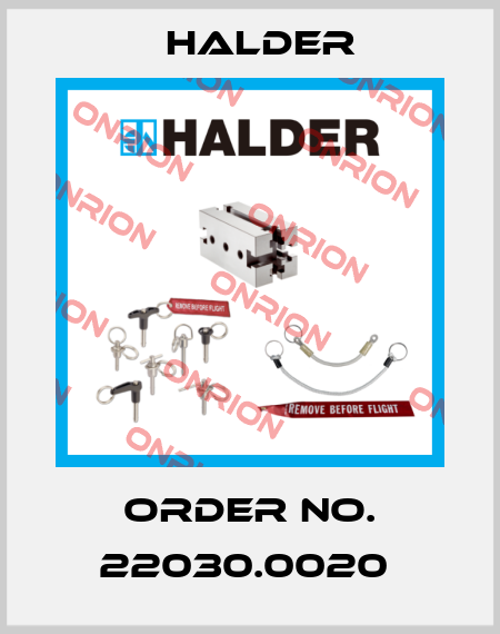 Order No. 22030.0020  Halder