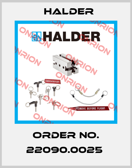Order No. 22090.0025  Halder