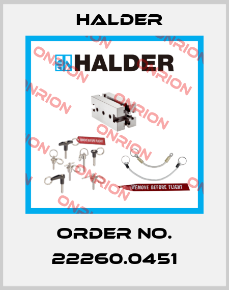 Order No. 22260.0451 Halder