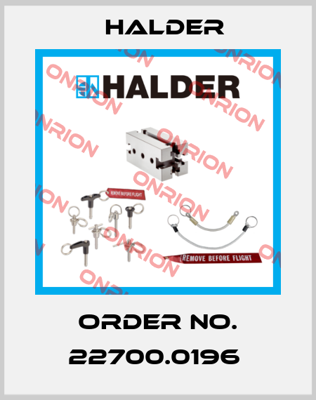 Order No. 22700.0196  Halder