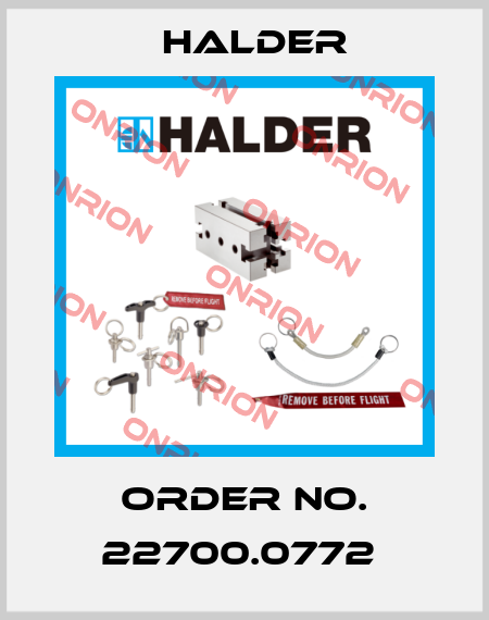 Order No. 22700.0772  Halder