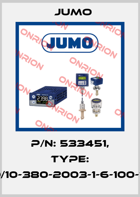 p/n: 533451, Type: 902030/10-380-2003-1-6-100-104/000 Jumo