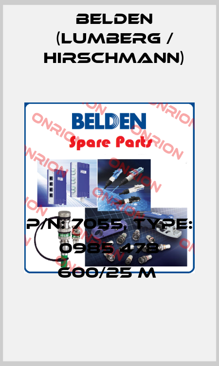 P/N: 7055, Type: 0985 478 600/25 M  Belden (Lumberg / Hirschmann)