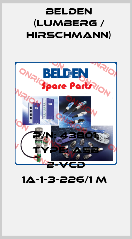 P/N: 43801, Type: ASB 2-VCD 1A-1-3-226/1 M  Belden (Lumberg / Hirschmann)