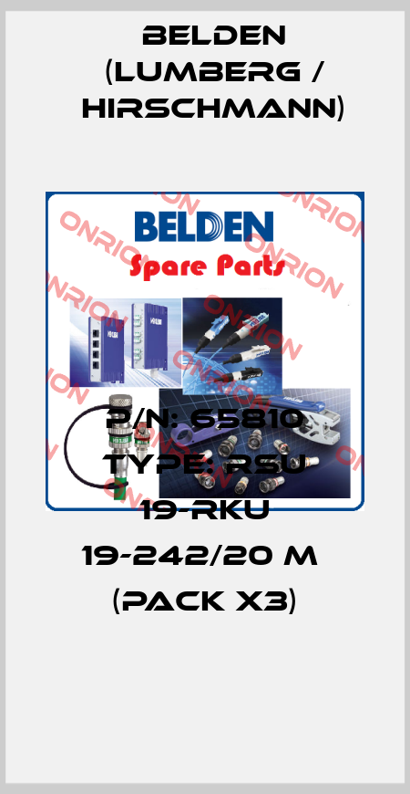 P/N: 65810 Type: RSU 19-RKU 19-242/20 M  (pack x3) Belden (Lumberg / Hirschmann)
