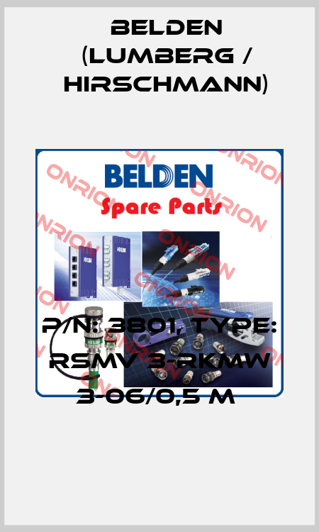 P/N: 3801, Type: RSMV 3-RKMW 3-06/0,5 M  Belden (Lumberg / Hirschmann)