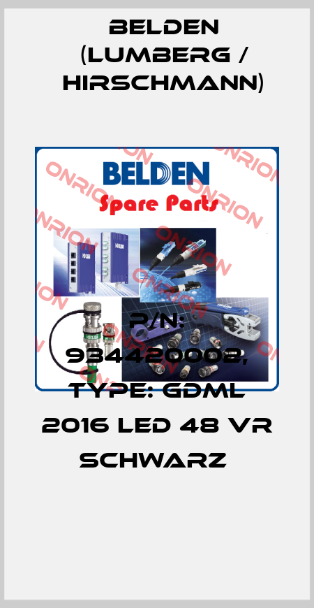 P/N: 934420002, Type: GDML 2016 LED 48 VR schwarz  Belden (Lumberg / Hirschmann)