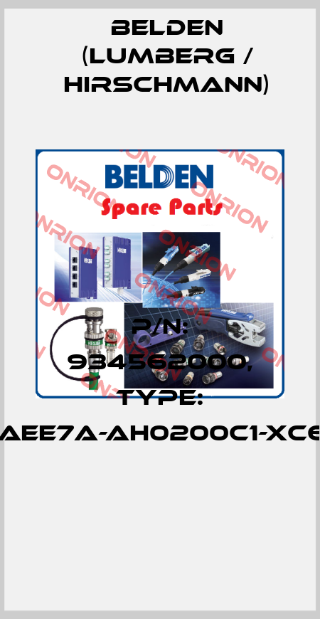 P/N: 934562000, Type: GAN-DAEE7A-AH0200C1-XC607-AD  Belden (Lumberg / Hirschmann)