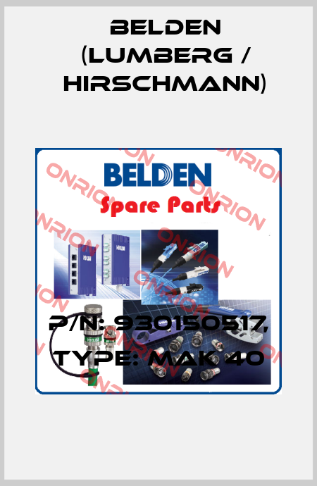 P/N: 930150517, Type: MAK 40 Belden (Lumberg / Hirschmann)