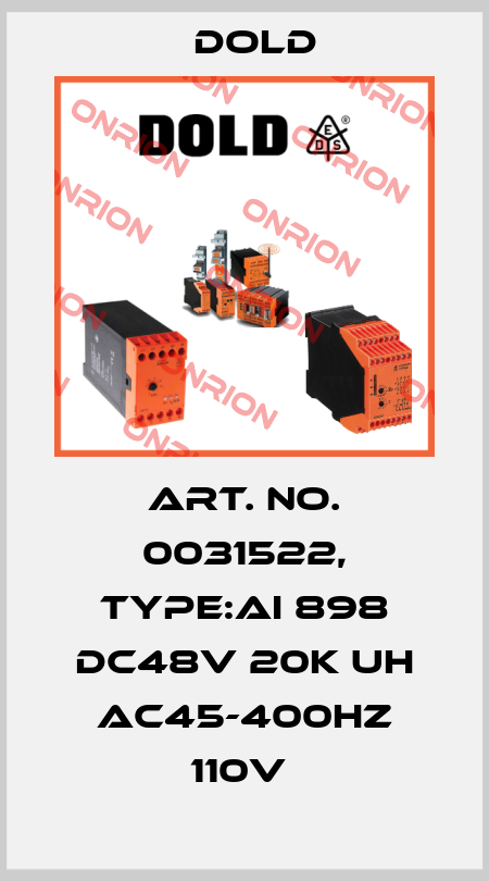 Art. No. 0031522, Type:AI 898 DC48V 20K UH AC45-400HZ 110V  Dold