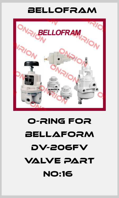 O-RING for Bellaform DV-206FV Valve Part No:16  Bellofram