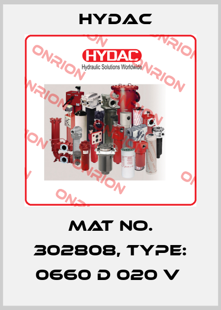 Mat No. 302808, Type: 0660 D 020 V  Hydac