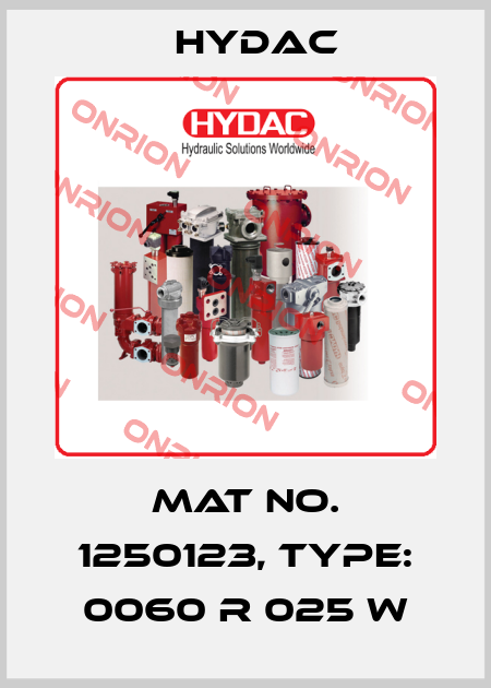Mat No. 1250123, Type: 0060 R 025 W Hydac