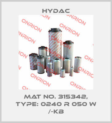 Mat No. 315342, Type: 0240 R 050 W /-KB Hydac