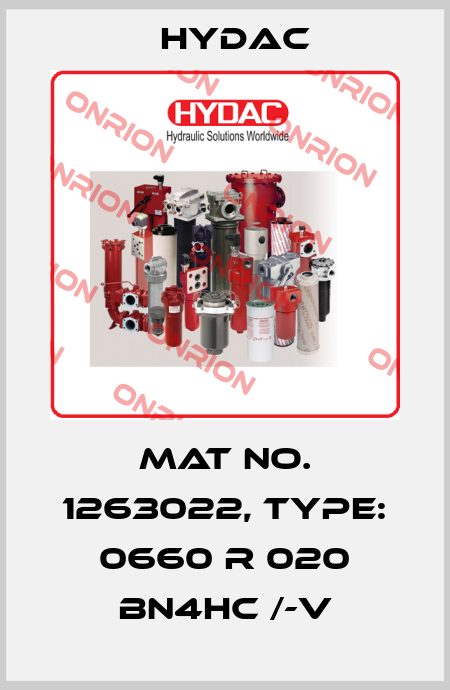 Mat No. 1263022, Type: 0660 R 020 BN4HC /-V Hydac