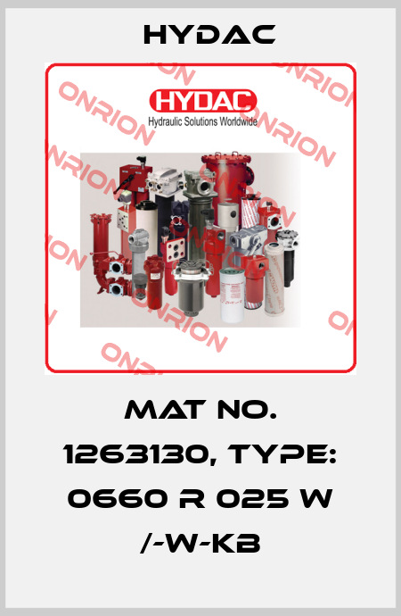 Mat No. 1263130, Type: 0660 R 025 W /-W-KB Hydac