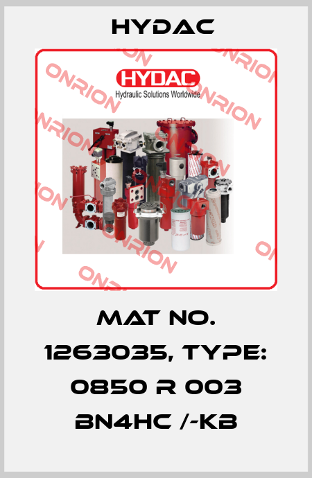 Mat No. 1263035, Type: 0850 R 003 BN4HC /-KB Hydac