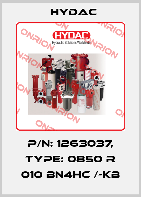 p/n: 1263037, Type: 0850 R 010 BN4HC /-KB Hydac