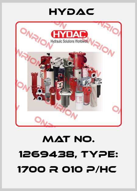 Mat No. 1269438, Type: 1700 R 010 P/HC  Hydac