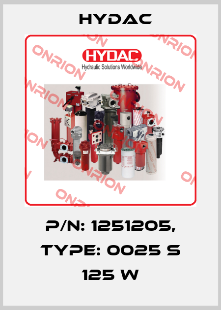 p/n: 1251205, Type: 0025 S 125 W Hydac