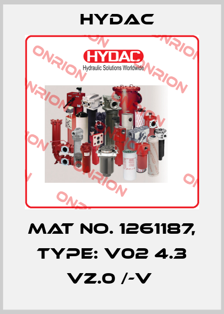 Mat No. 1261187, Type: V02 4.3 VZ.0 /-V  Hydac