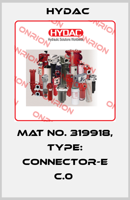 Mat No. 319918, Type: CONNECTOR-E C.0  Hydac