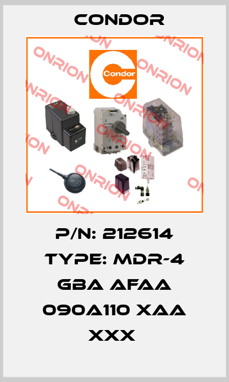 P/N: 212614 Type: MDR-4 GBA AFAA 090A110 XAA XXX  Condor