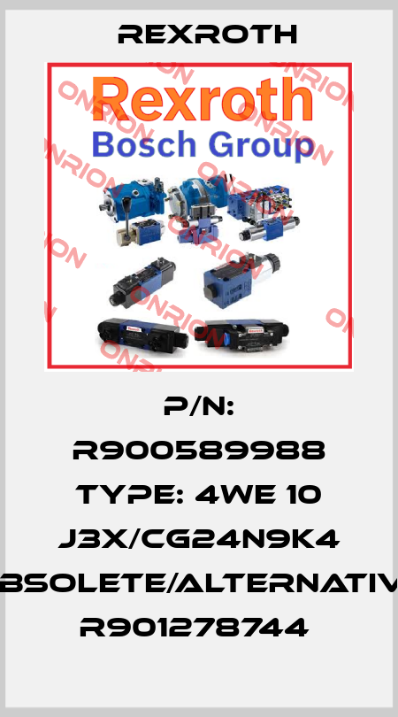 P/N: R900589988 Type: 4WE 10 J3X/CG24N9K4 obsolete/alternative R901278744  Rexroth