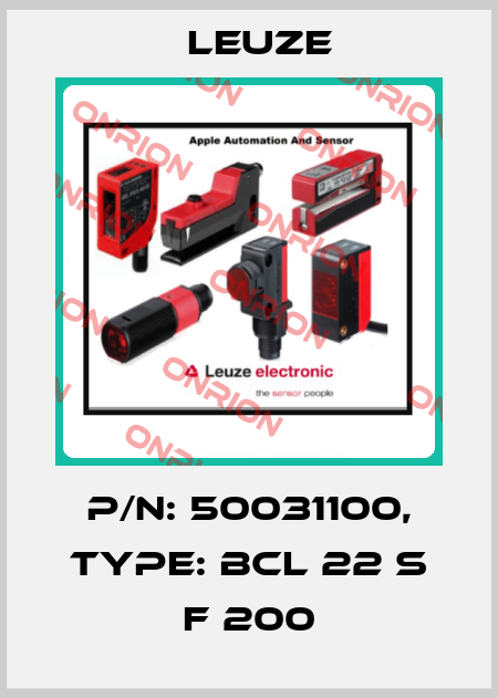 p/n: 50031100, Type: BCL 22 S F 200 Leuze