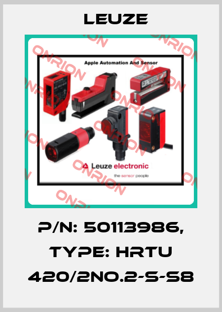 p/n: 50113986, Type: HRTU 420/2NO.2-S-S8 Leuze