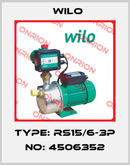 Type: RS15/6-3P No: 4506352 Wilo