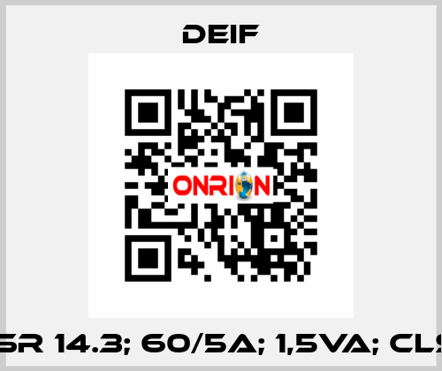 ASR 14.3; 60/5A; 1,5VA; CLS.1 Deif
