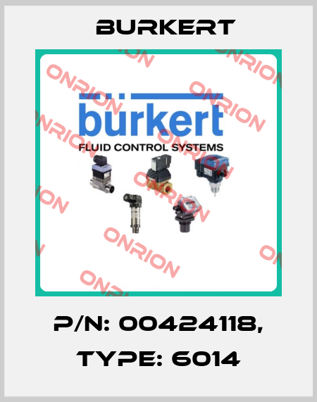 p/n: 00424118, Type: 6014 Burkert