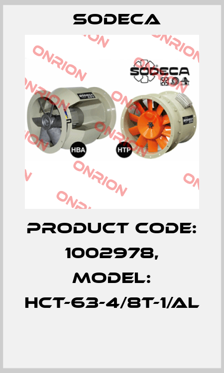 Product Code: 1002978, Model: HCT-63-4/8T-1/AL  Sodeca