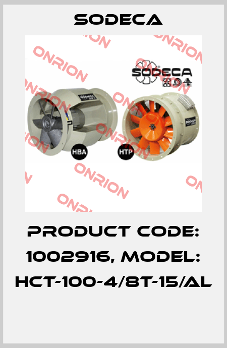 Product Code: 1002916, Model: HCT-100-4/8T-15/AL  Sodeca