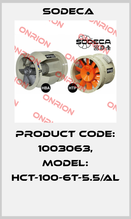 Product Code: 1003063, Model: HCT-100-6T-5.5/AL  Sodeca