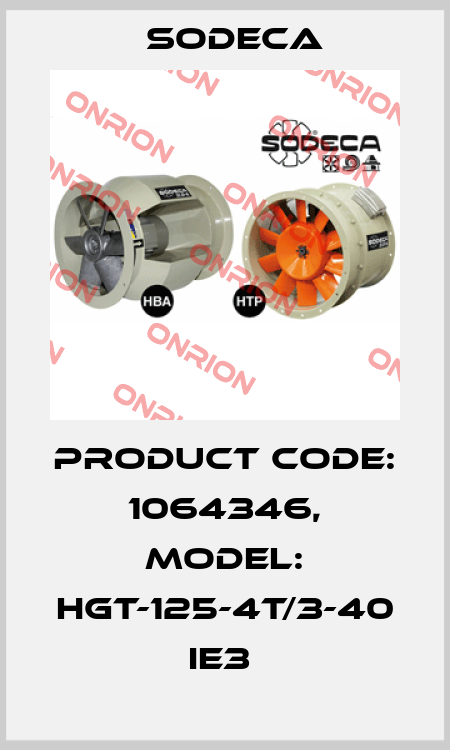 Product Code: 1064346, Model: HGT-125-4T/3-40 IE3  Sodeca