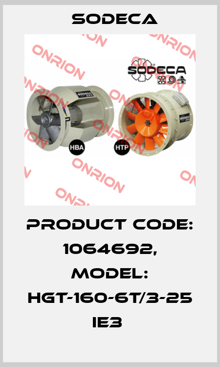 Product Code: 1064692, Model: HGT-160-6T/3-25 IE3  Sodeca