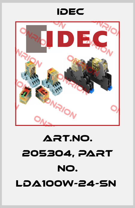Art.No. 205304, Part No. LDA100W-24-SN  Idec