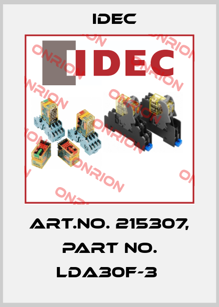 Art.No. 215307, Part No. LDA30F-3  Idec