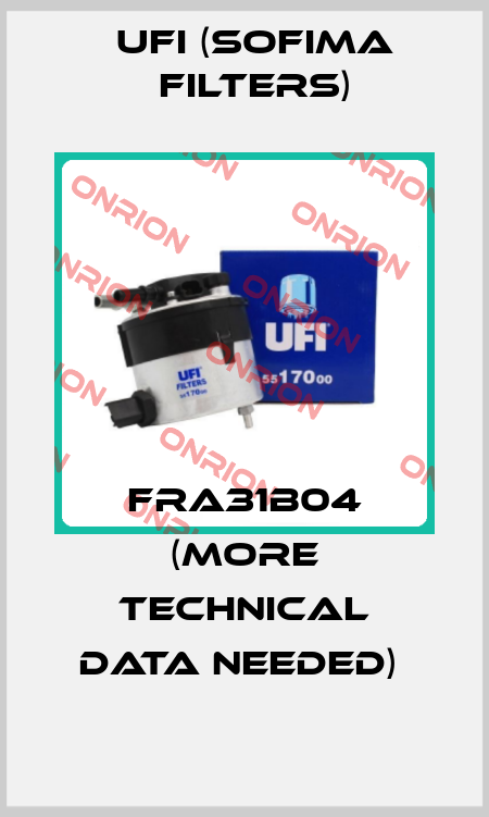 FRA31B04 (MORE TECHNICAL DATA NEEDED)  Ufi (SOFIMA FILTERS)
