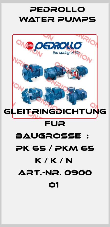 GLEITRINGDICHTUNG FUR BAUGROßE  :   PK 65 / PKM 65 K / K / N  ART.-NR. 0900 01  Pedrollo Water Pumps