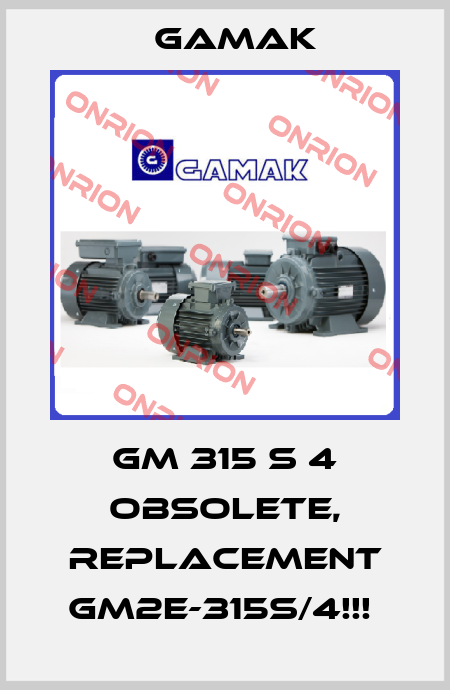 GM 315 S 4 OBSOLETE, REPLACEMENT GM2E-315S/4!!!  Gamak