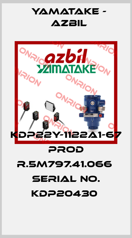 KDP22Y-1122A1-67  PROD R.5M797.41.066  SERIAL NO. KDP20430  Yamatake - Azbil