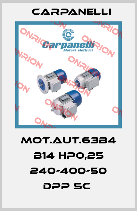 MOT.AUT.63B4 B14 HP0,25 240-400-50 DPP SC  Carpanelli