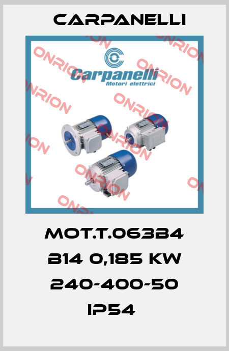 MOT.T.063B4 B14 0,185 KW 240-400-50 IP54  Carpanelli